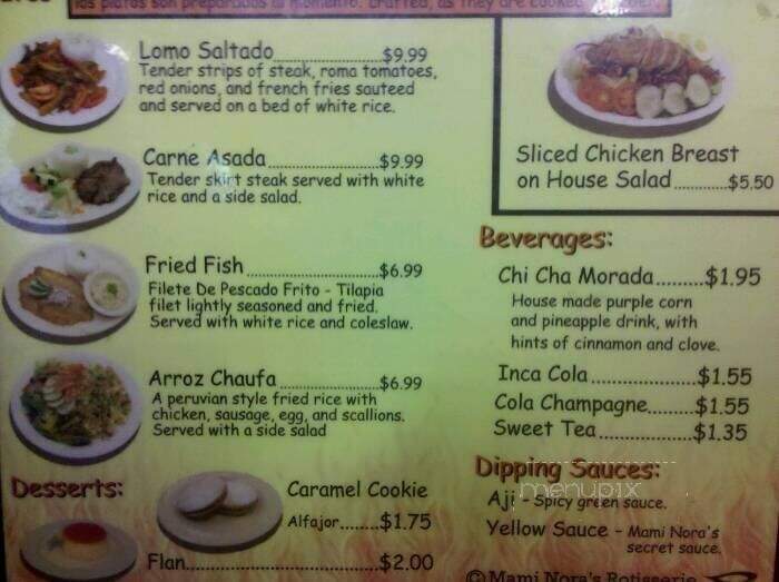 Alpaca Peruvian Charcoal Chicken - Durham, NC menu_pic