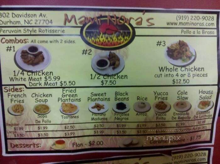 Alpaca Peruvian Charcoal Chicken - Durham, NC menu_pic