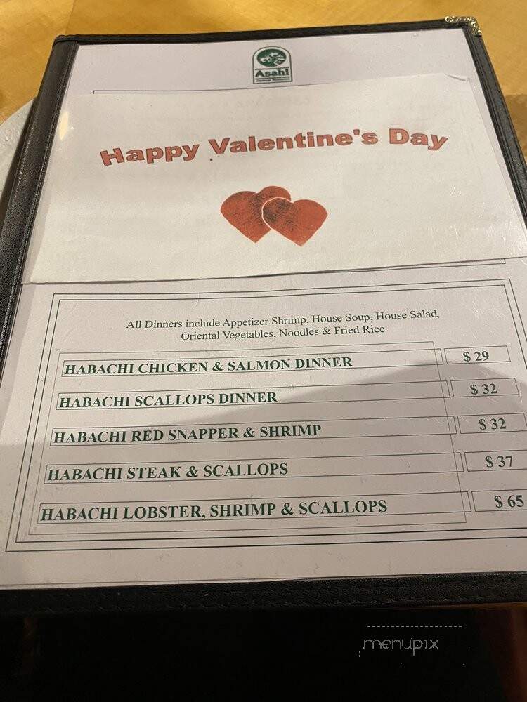 Asahi Japanese Steakhouse & Sushi Bar - Greensboro, NC menu_pic