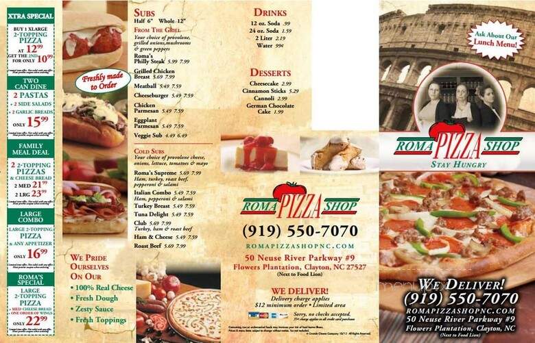 Roma Pizza Shop - Clayton, NC
