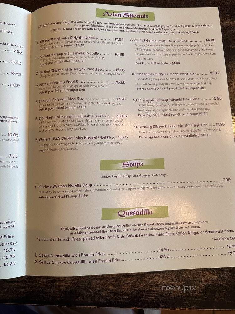 Aggie's Grill Station - Raleigh, NC menu_pic