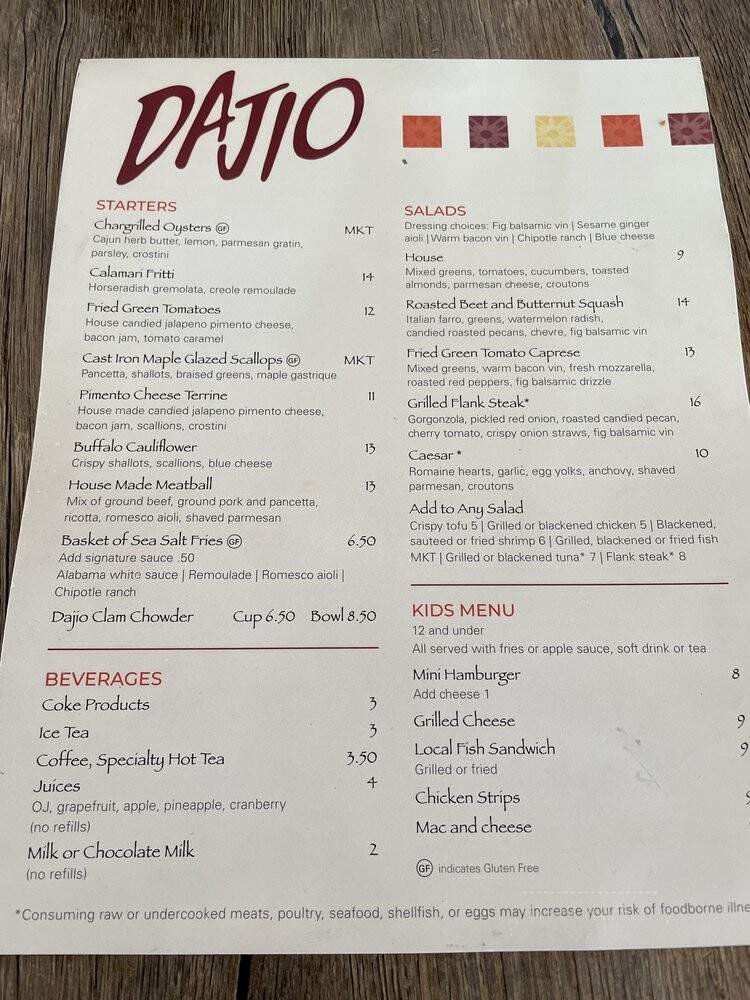 Dajio's Brick Oven Flatbread Pizza - Ocracoke, NC menu_pic