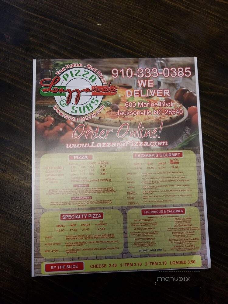 Lazzara's Pizza & Subs - Jacksonville, NC menu_pic