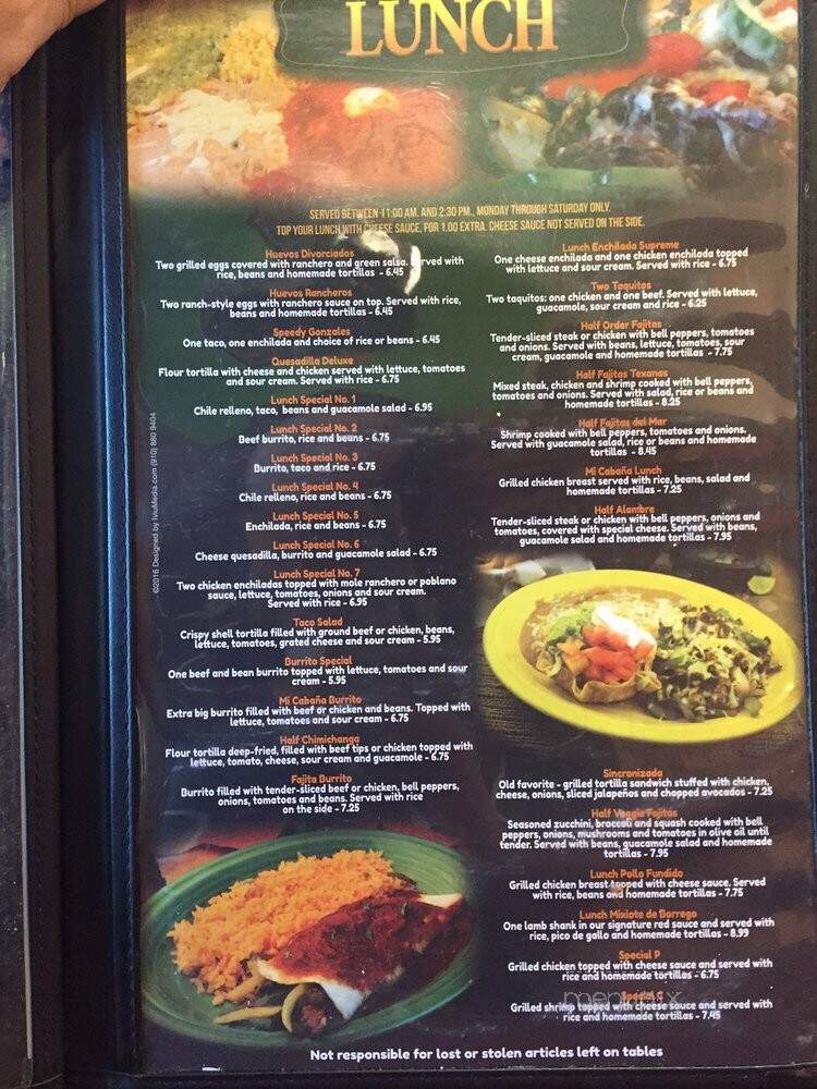 Mi Cabana - Jacksonville, NC menu_pic