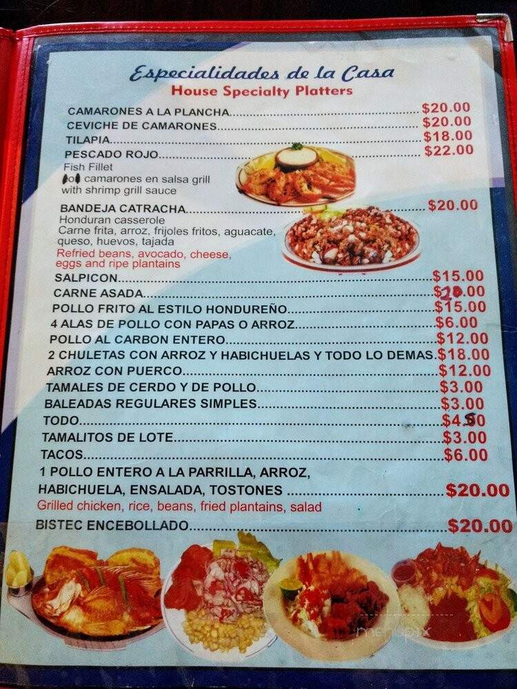 Ruinas de copan - Bronx, NY menu_pic