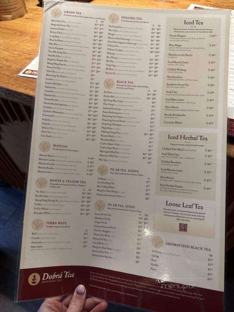 Dobra Tea - Asheville, NC menu_pic