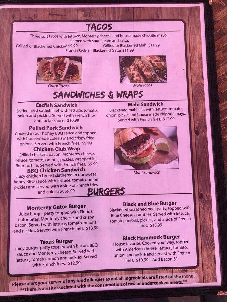 Lazy Gator Bar - Oviedo, FL menu_pic