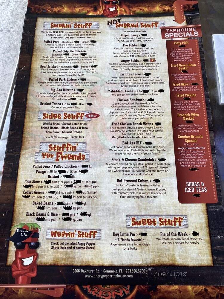 Angry Pepper's - Seminole, FL menu_pic