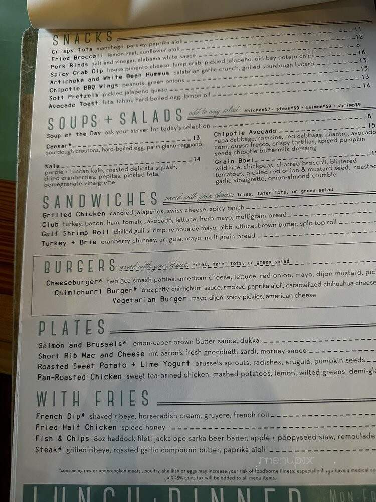 Pinewood Social - Nashville, TN menu_pic