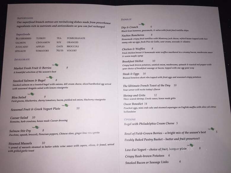 Bleu Restaurant & Lounge - Memphis, TN menu_pic