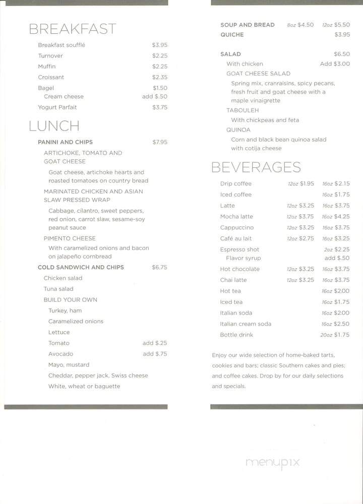 SCAD Cafe 78 - Savannah, GA menu_pic