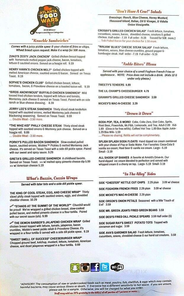 KirbyG's Diner & Pub - McDonough, GA menu_pic
