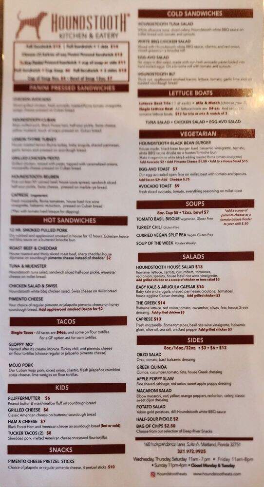 Houndstooth Sauce Company - Orlando, FL menu_pic