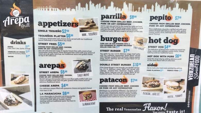 Arepa Grill - Doral, FL menu_pic