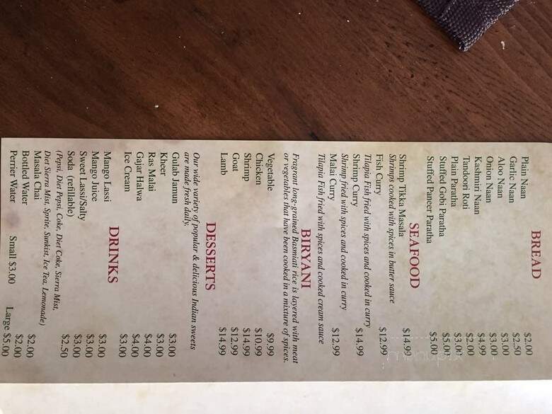 Indian Chillies - Lauderhill, FL menu_pic