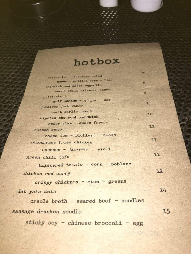 Hotbox - Birmingham, AL menu_pic