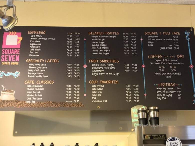 Square Seven Coffee House - Lancaster, OH menu_pic