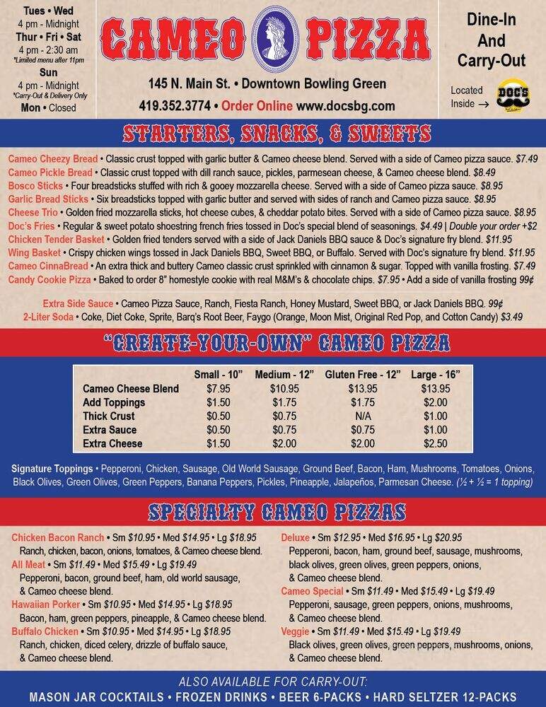 Doc Holliday's - Bowling Green, OH menu_pic