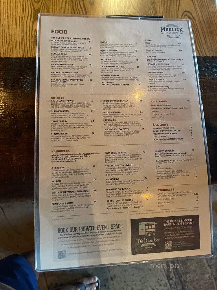Mudlick Tap House - Germantown, OH menu_pic