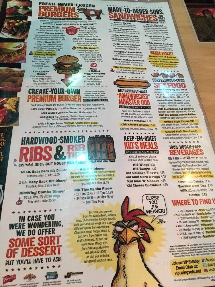 Wings ETC - Greenfield, IN menu_pic