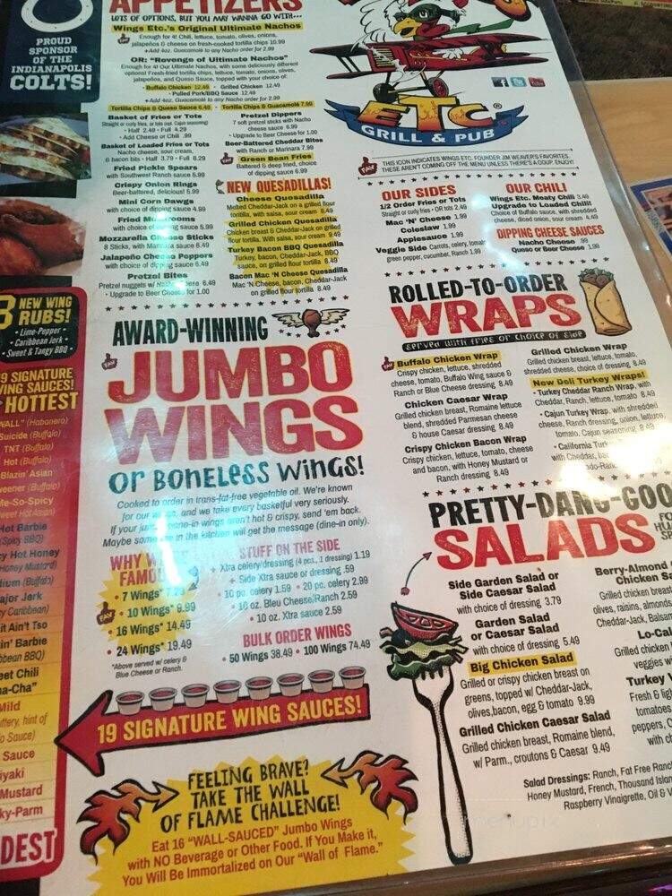 Wings ETC - Greenfield, IN menu_pic
