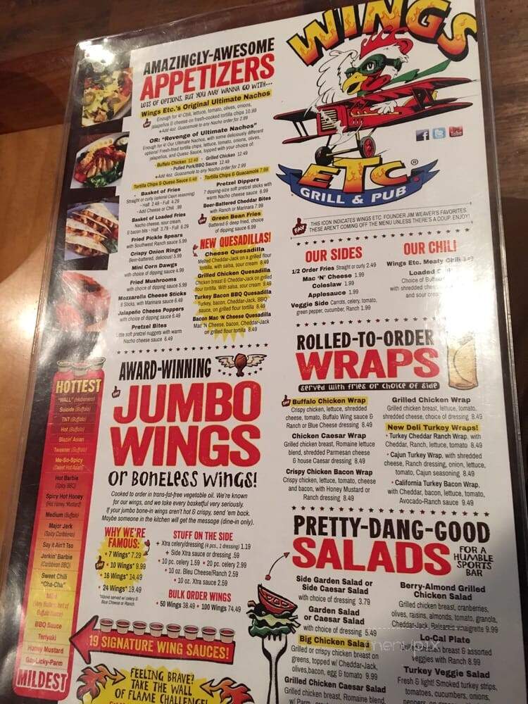 Wings Etc. - Indianapolis, IN menu_pic