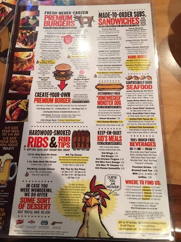 Wings Etc. - Indianapolis, IN menu_pic