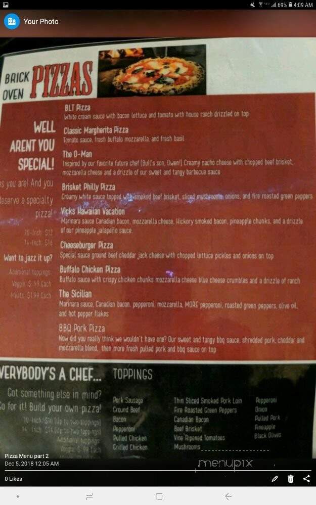Looney Bin - Bradley, IL menu_pic