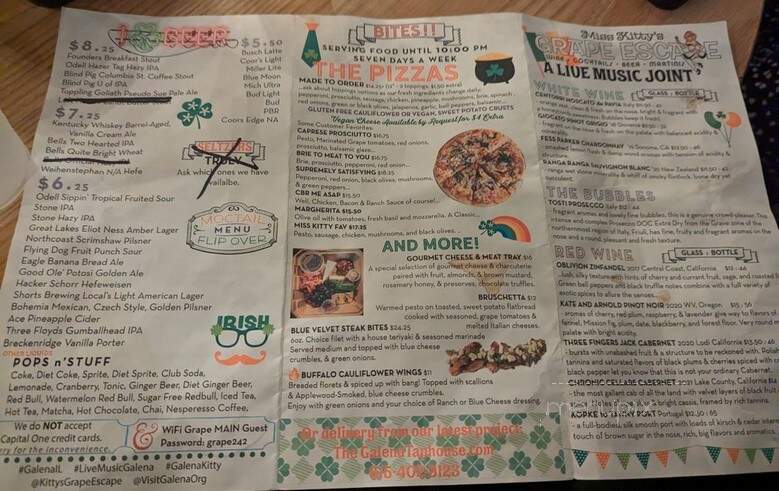 The Grape Escape - Galena, IL menu_pic