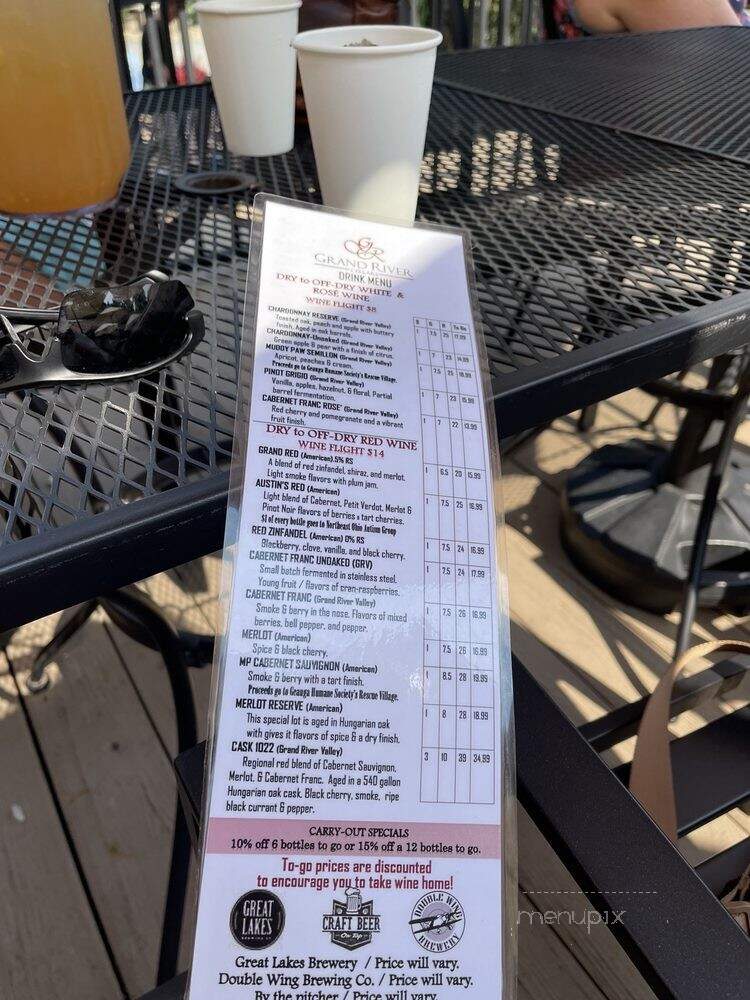 Claire's Grand River Winery - Thompson, OH menu_pic