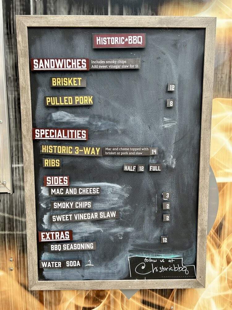Historic BBQ - Lebanon, OH menu_pic