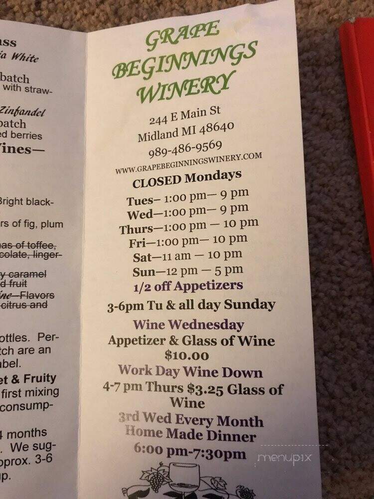 Grape Beginnings Winery - Midland, MI