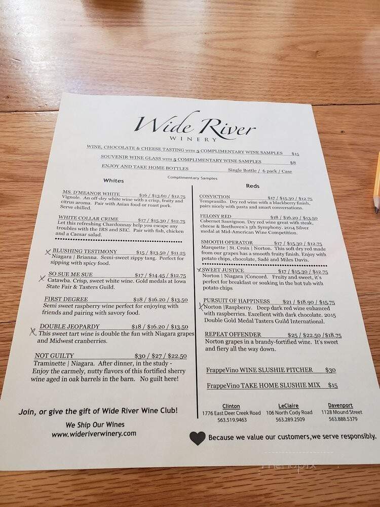 Wide River Winery - Le Claire, IA