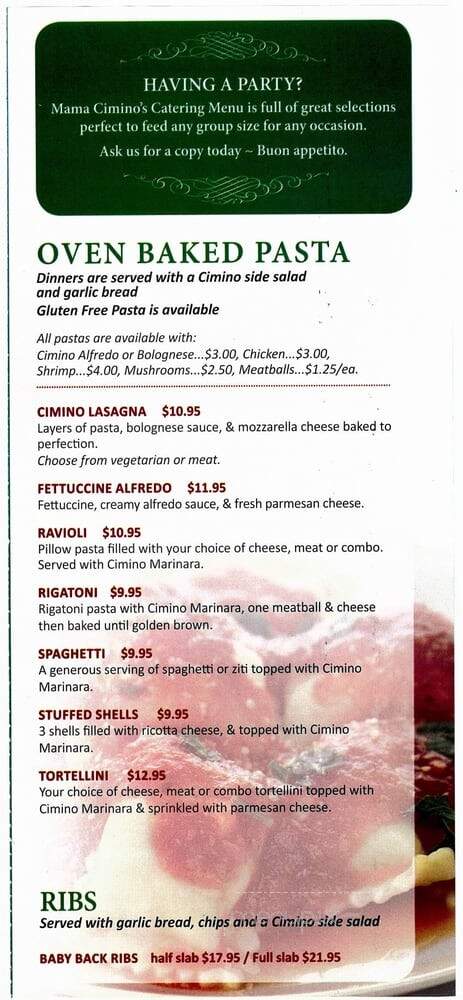 Mama Cimino's - Lake Geneva, WI menu_pic
