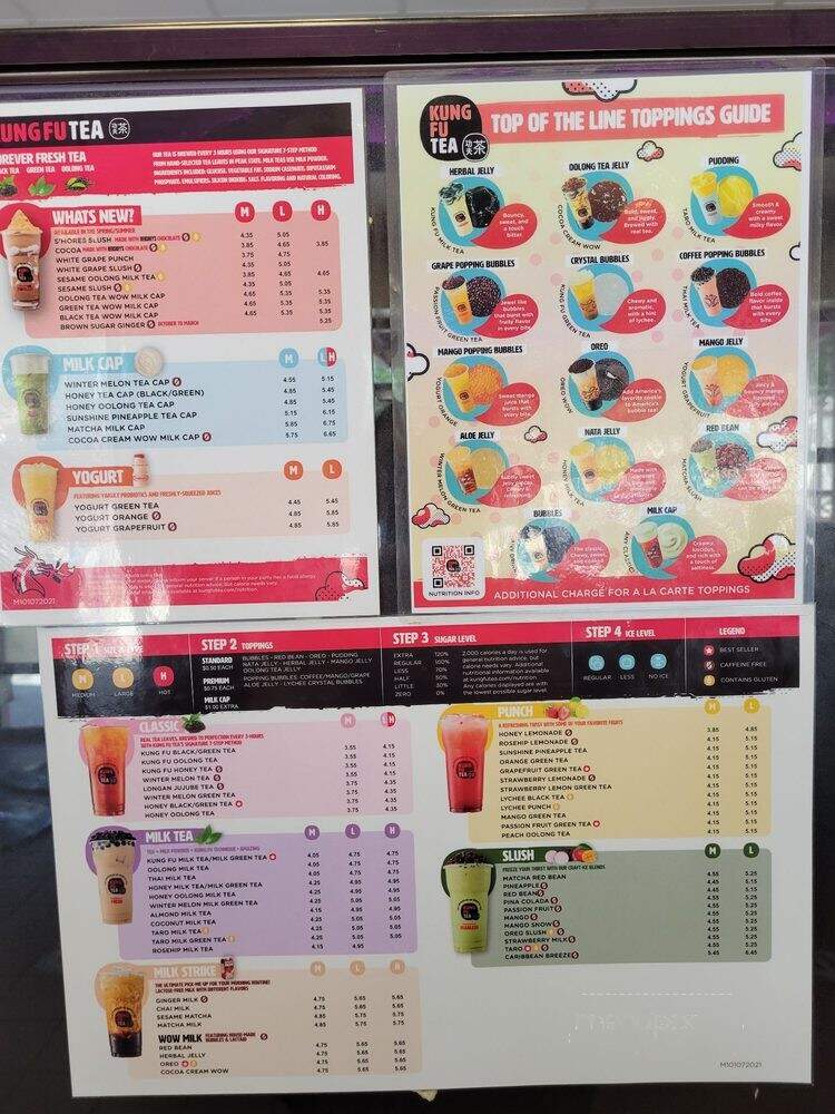 KungFu Tea - Madison, WI menu_pic