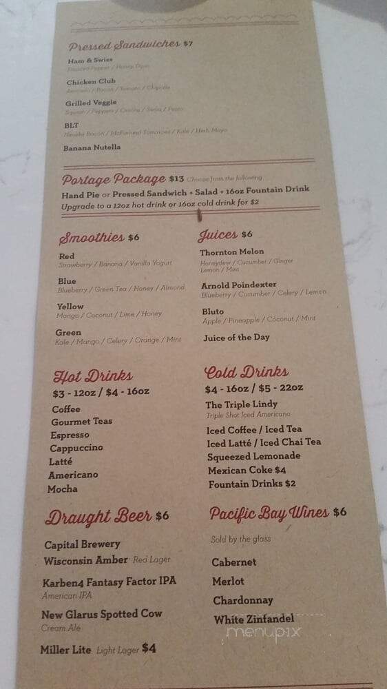 Portage Pi Cafe & Juice Bar - Madison, WI menu_pic