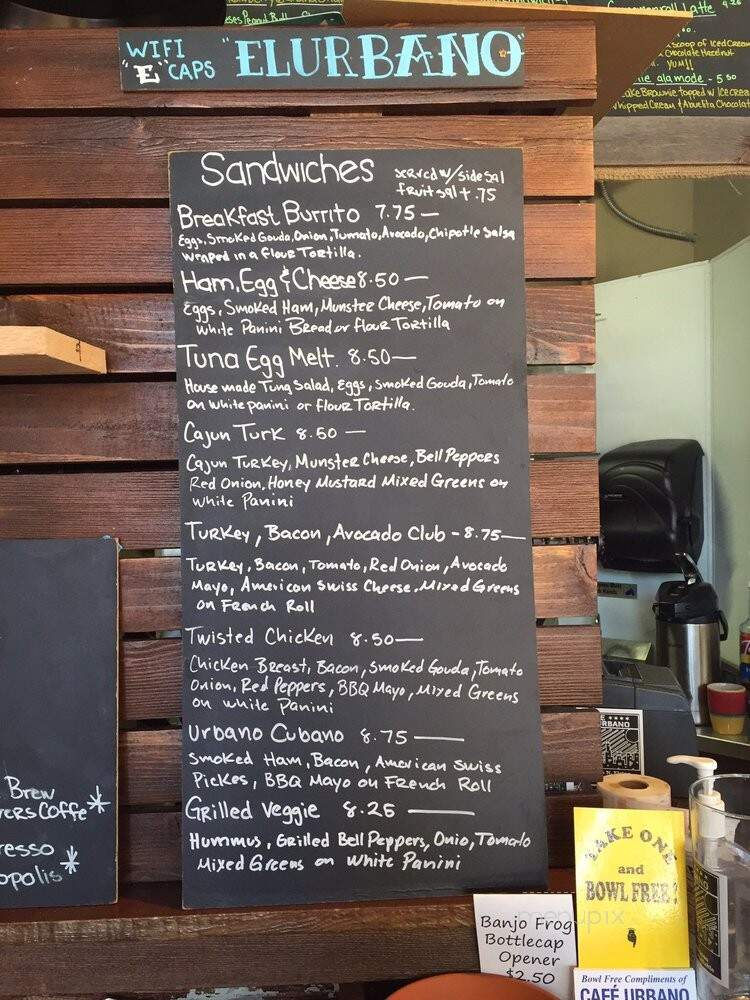 Cafe Urbano - Chicago, IL menu_pic