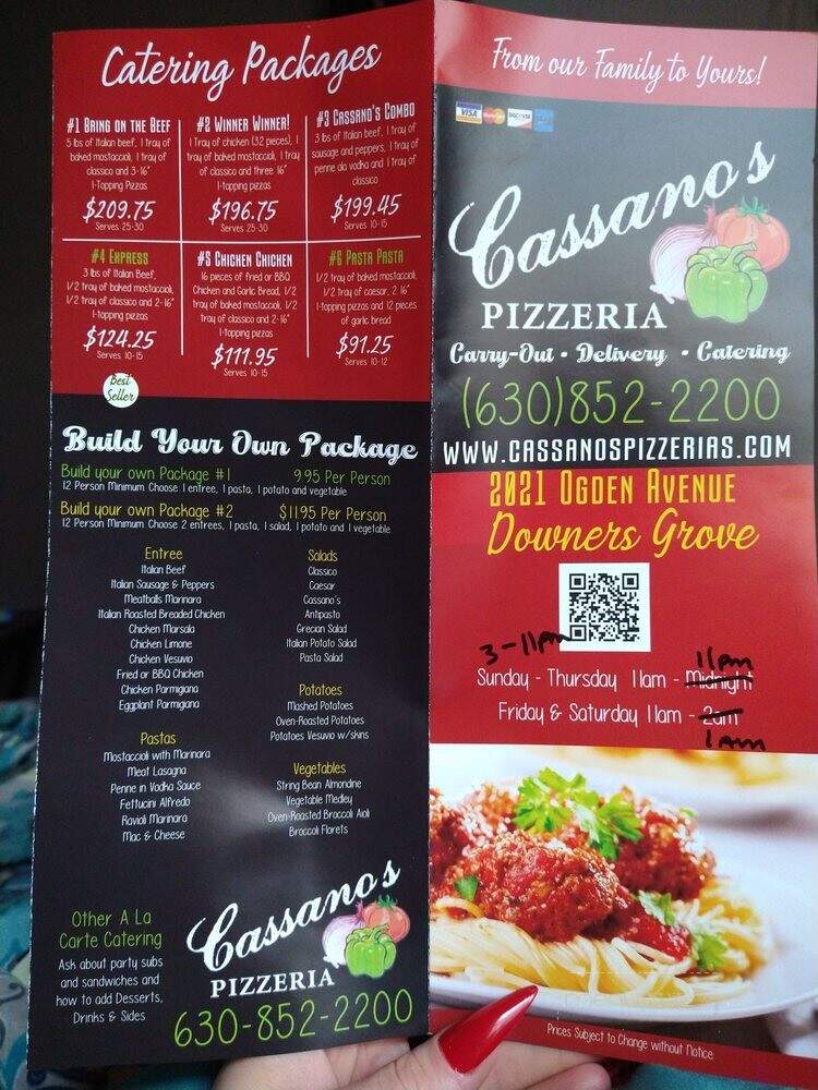 Cassano's Pizzeria - Downers Grove, IL menu_pic