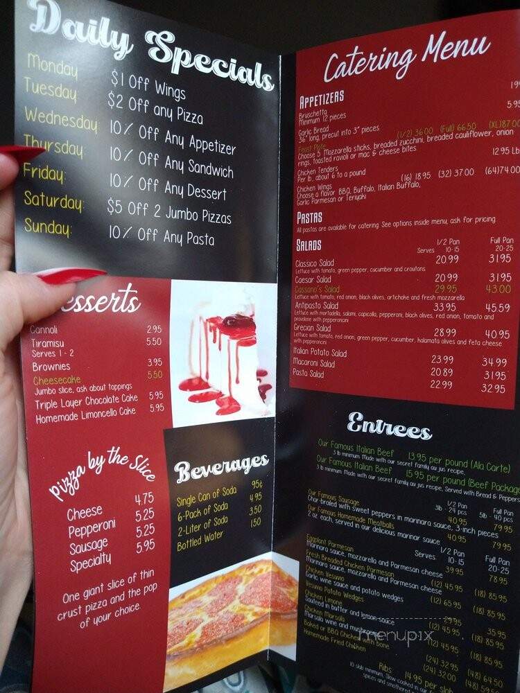 Cassano's Pizzeria - Downers Grove, IL menu_pic