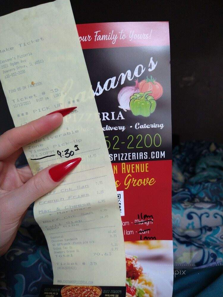 Cassano's Pizzeria - Downers Grove, IL menu_pic