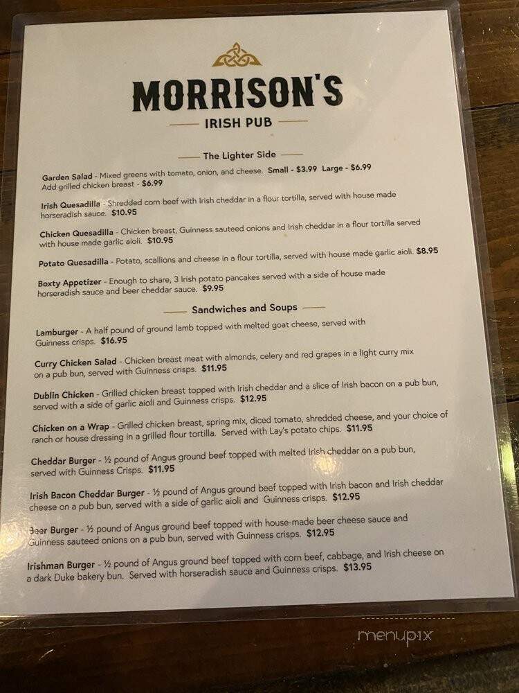 Morrison's Irish Pub - Alton, IL menu_pic