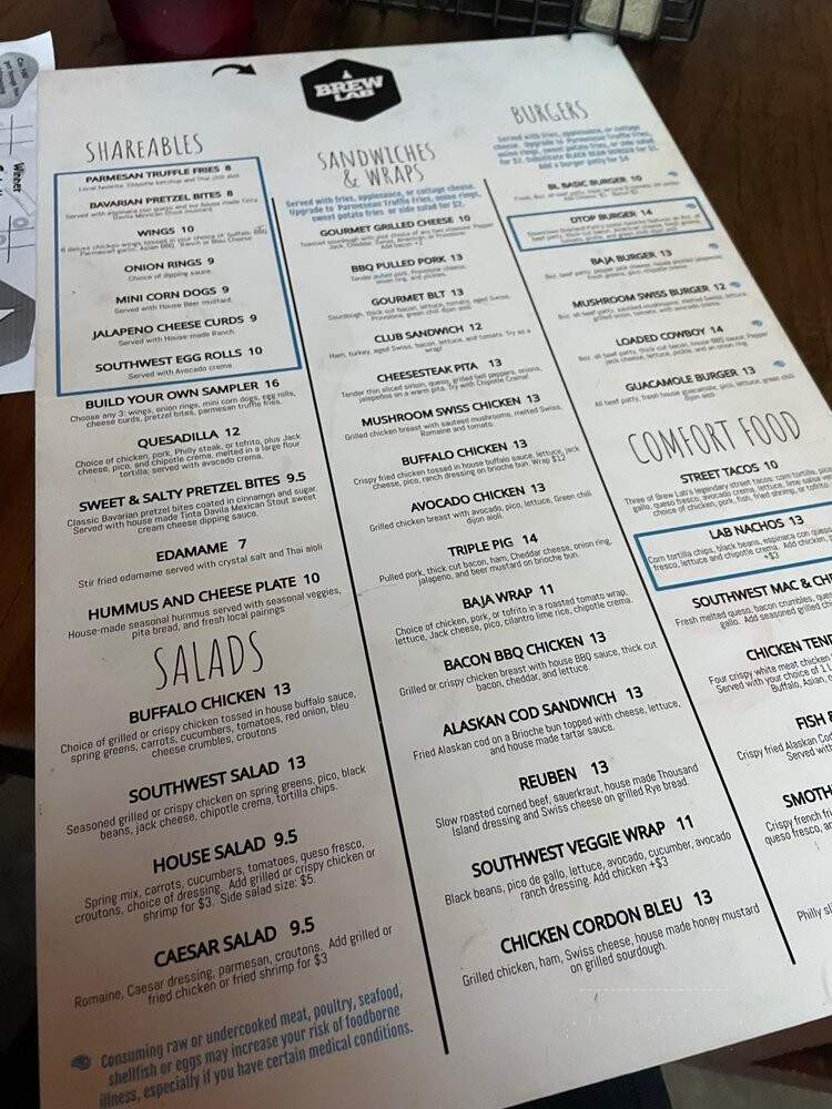 Brew Lab - Overland Park, KS menu_pic