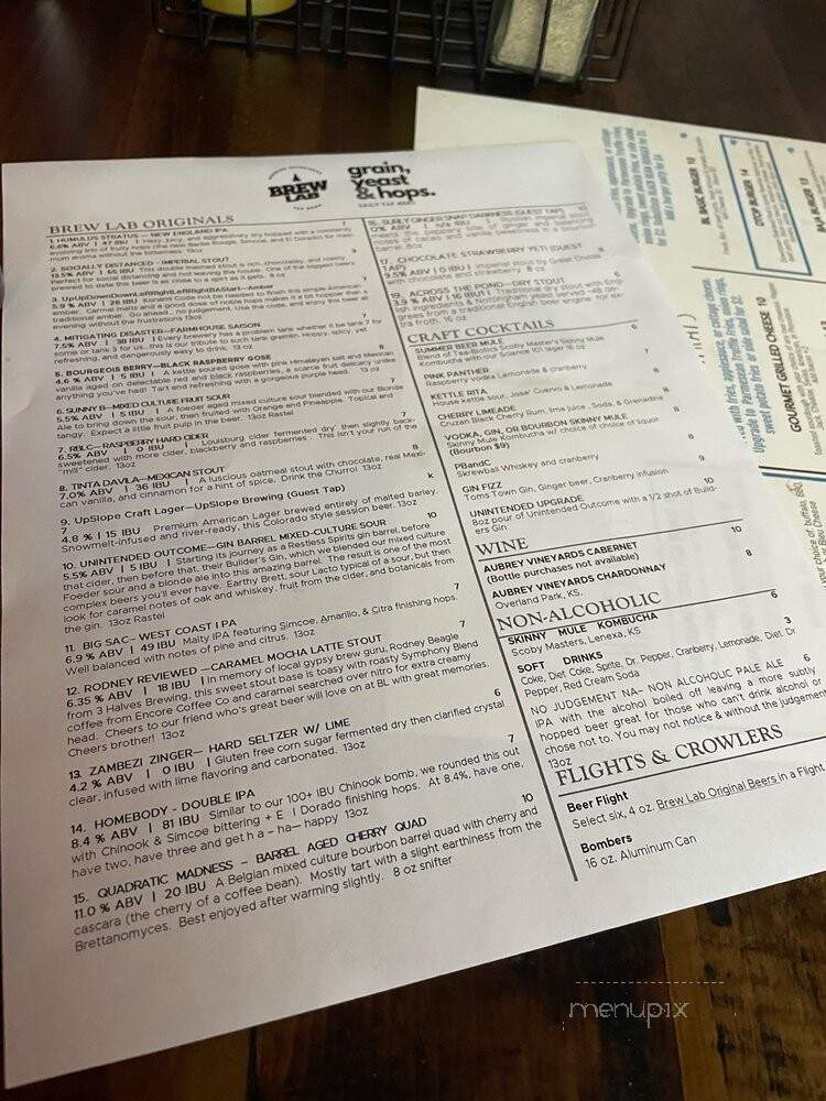 Brew Lab - Overland Park, KS menu_pic