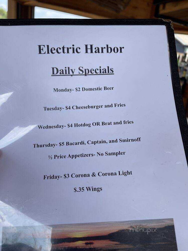 Electric Harbor Marina - Lake Villa, IL menu_pic