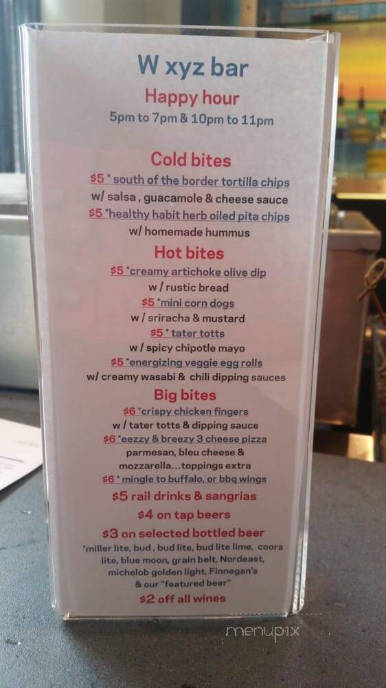 WXYZ Bar - Minneapolis, MN menu_pic