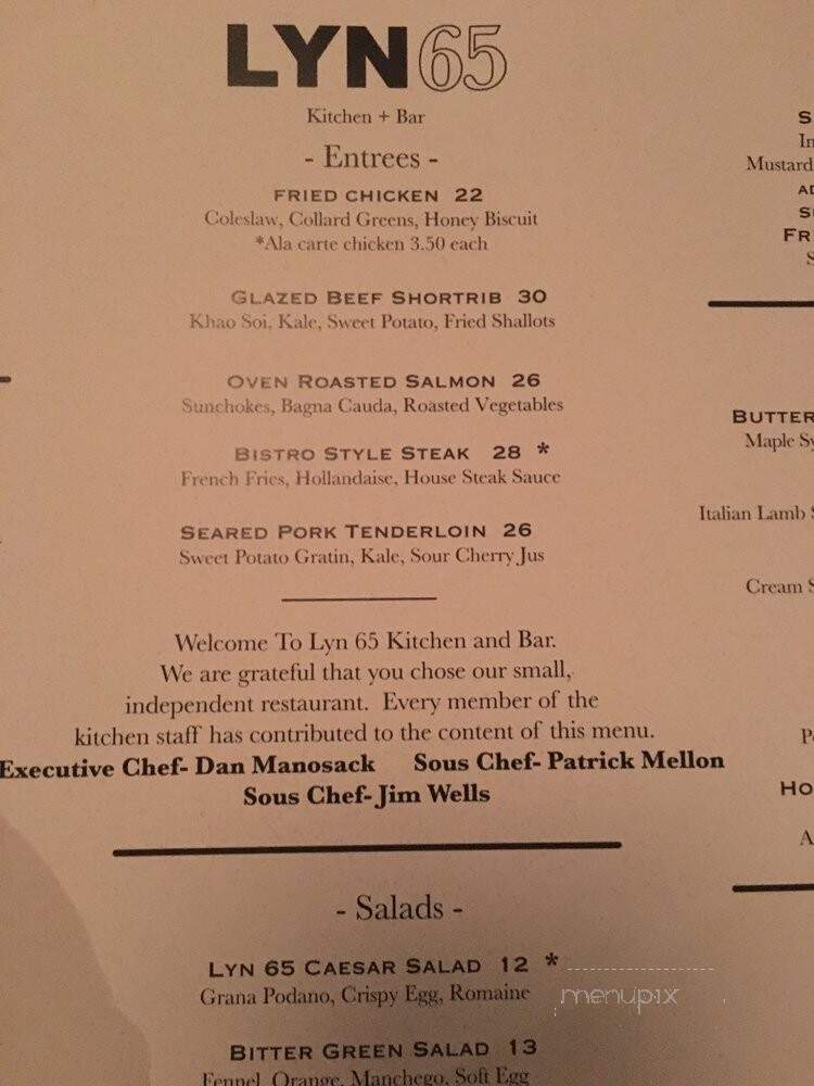 Lyn 65 Kitchen and Bar - Richfield, MN menu_pic