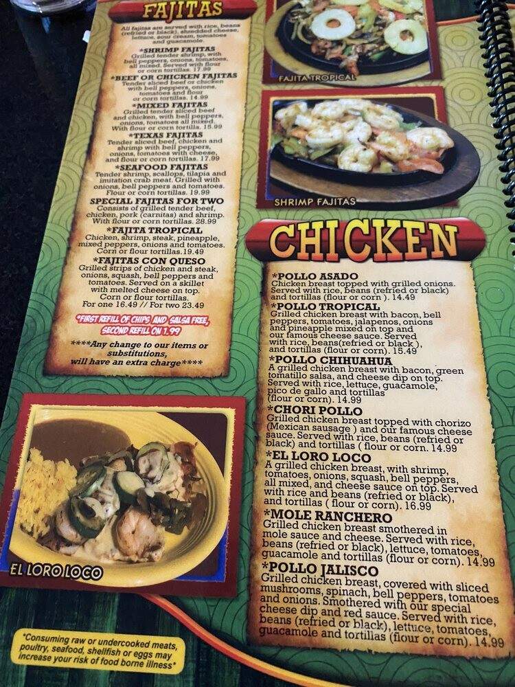 El Loro Mexican Restaurant - Bloomington, MN menu_pic