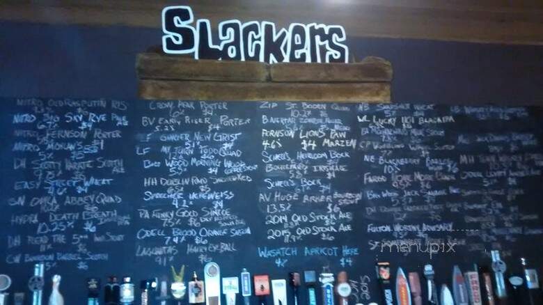 Slackers - Aberdeen, SD menu_pic