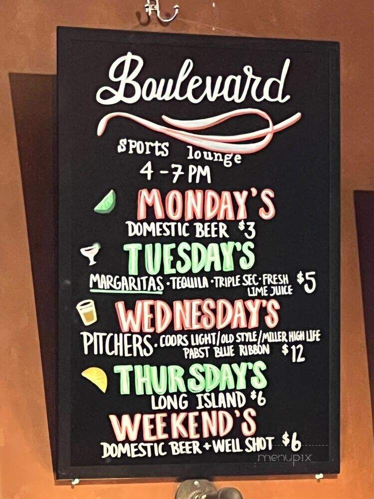 Boulevard Sports Lounge - Chicago, IL menu_pic