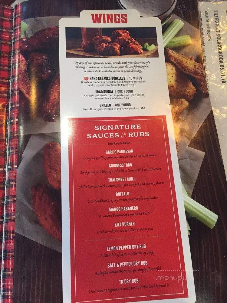 Tilted Kilt Pub & Eatery - Bolingbrook, IL menu_pic